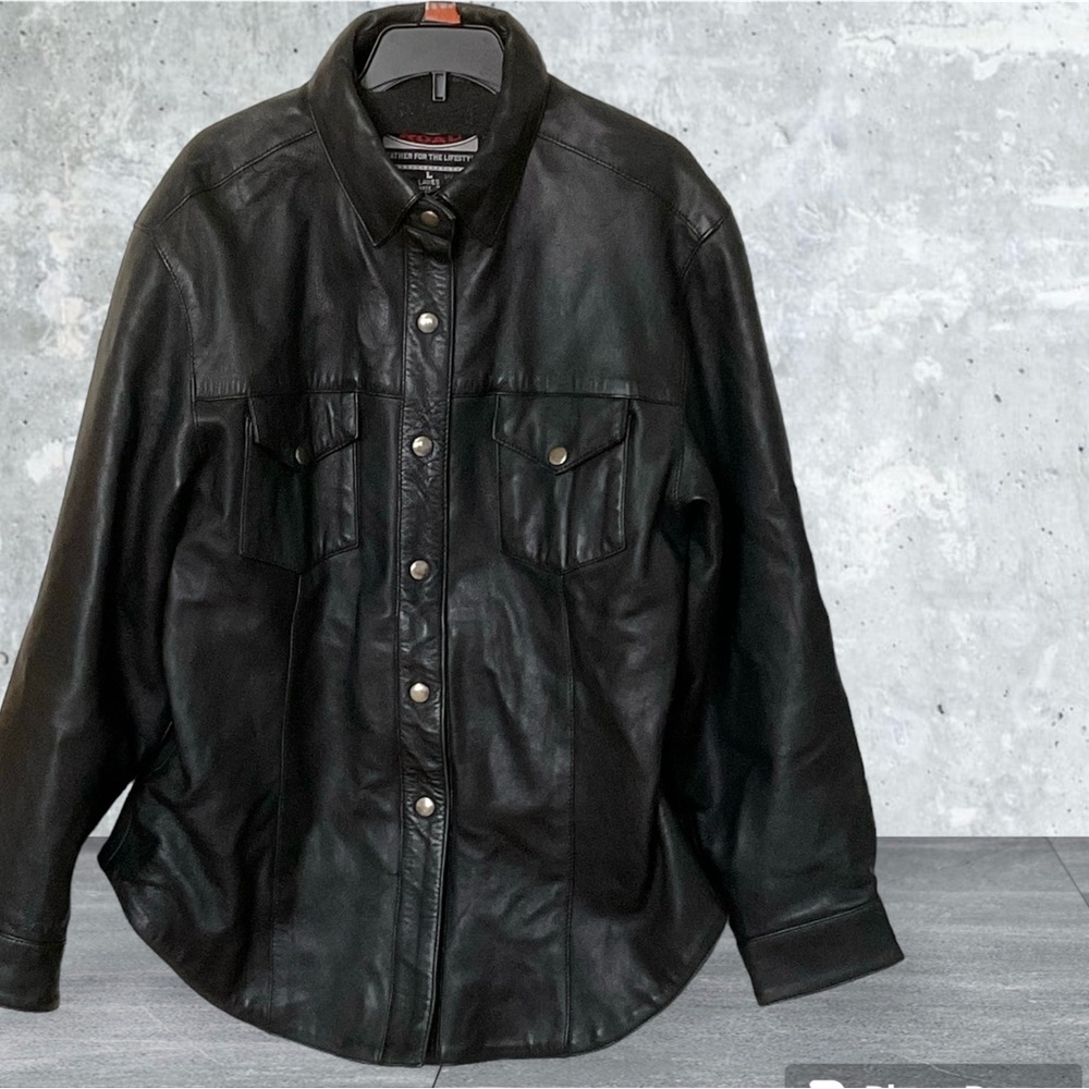 Women's Easy Rider Tailored Leather Jacket Black Size Large River Road Snap